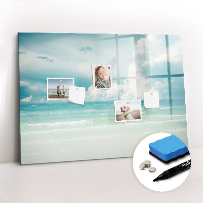 Magnetisch planbord voor de muur van bedrukt glas Zee landschap