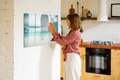 Magnetisch planbord voor de muur van bedrukt glas Zee landschap
