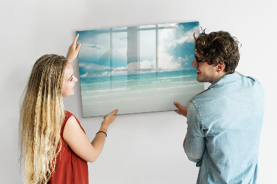 Magnetisch planbord voor de muur van bedrukt glas Zee landschap