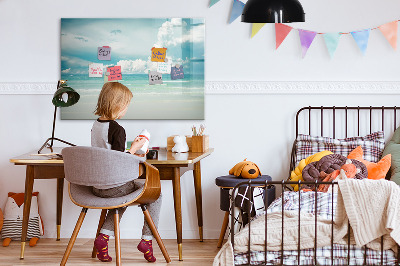 Magnetisch planbord voor de muur van bedrukt glas Zee landschap