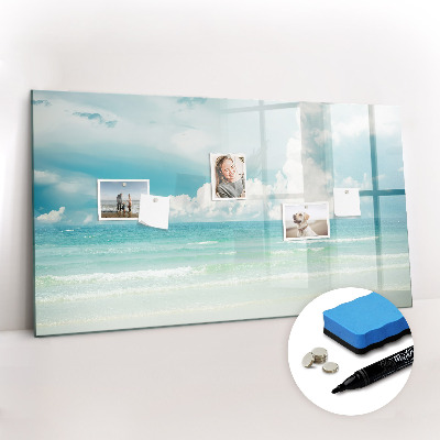 Magnetisch planbord voor de muur van bedrukt glas Zee landschap