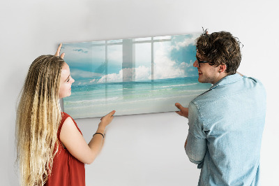Magnetisch planbord voor de muur van bedrukt glas Zee landschap