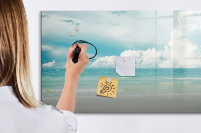 Magnetisch planbord voor de muur van bedrukt glas Zee landschap