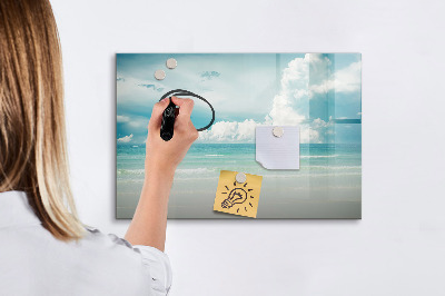 Magnetisch planbord voor de muur van bedrukt glas Zee landschap