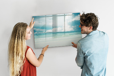 Magnetisch planbord voor de muur van bedrukt glas Zee landschap