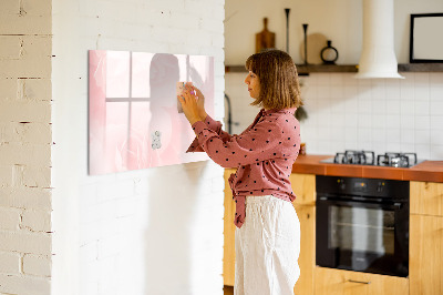 Magnetisch planbord voor de muur van bedrukt glas Bloeiende rozen