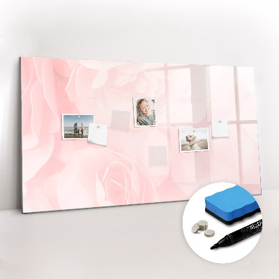 Magnetisch planbord voor de muur van bedrukt glas Bloeiende rozen
