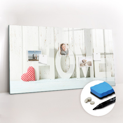 Beschrijfbaar magneetbord van glas met design Het opschrift "huis"