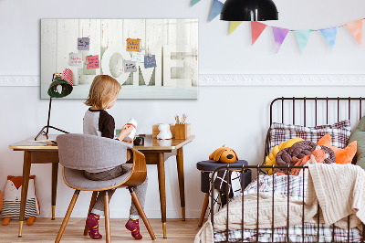 Beschrijfbaar magneetbord van glas met design Het opschrift "huis"