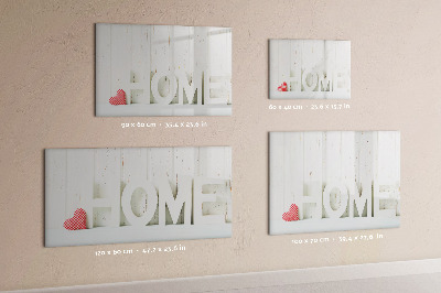 Beschrijfbaar magneetbord van glas met design Het opschrift "huis"