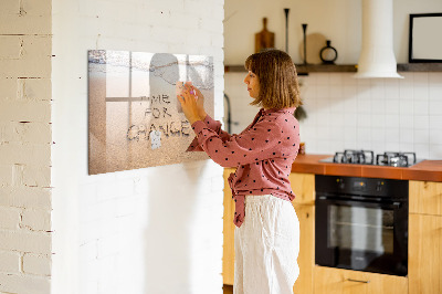 Magnetisch planbord voor de muur van bedrukt glas Strandcitaat