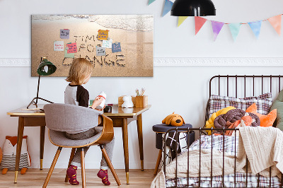 Magnetisch planbord voor de muur van bedrukt glas Strandcitaat