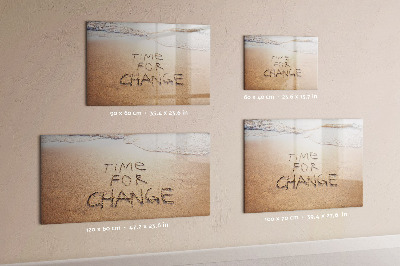 Magnetisch planbord voor de muur van bedrukt glas Strandcitaat