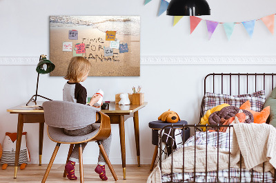 Magnetisch planbord voor de muur van bedrukt glas Strandcitaat