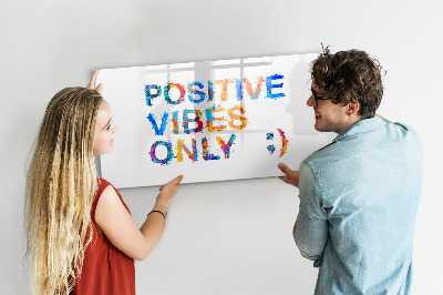 Beschrijfbaar magneetbord van glas met design Positief citaat