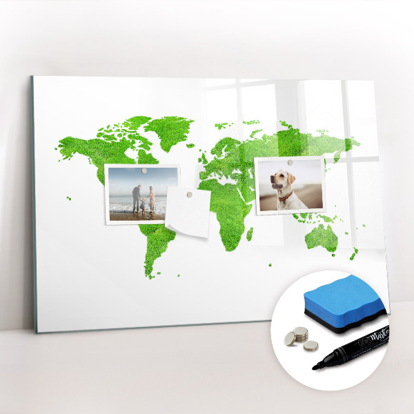 Uitwisbaar glazen planbord met magnetische functie Groene Graskaart