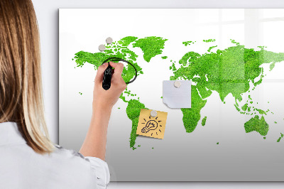 Uitwisbaar glazen planbord met magnetische functie Groene Graskaart