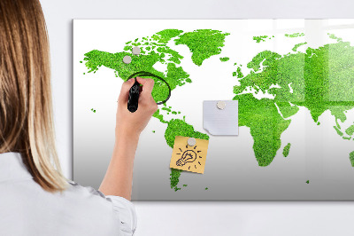 Uitwisbaar glazen planbord met magnetische functie Groene Graskaart