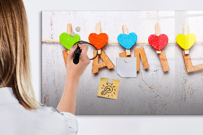 Uitwisbaar glazen planbord met magnetische functie De inscriptiefamilie