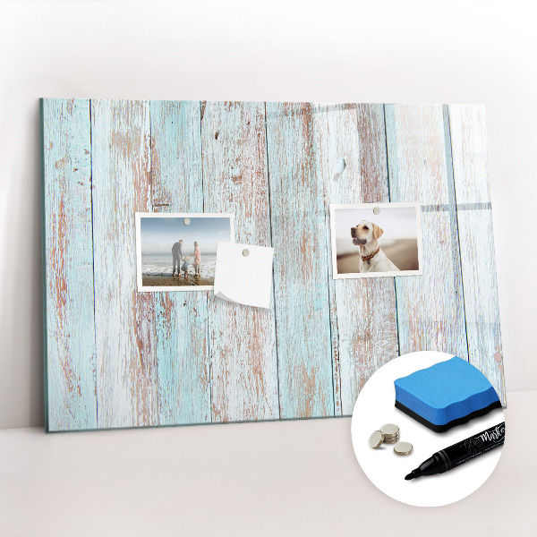 Magnetisch planbord voor de muur van bedrukt glas Pastel hout