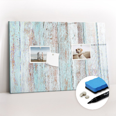 Magnetisch planbord voor de muur van bedrukt glas Pastel hout