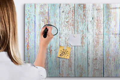 Magnetisch planbord voor de muur van bedrukt glas Pastel hout