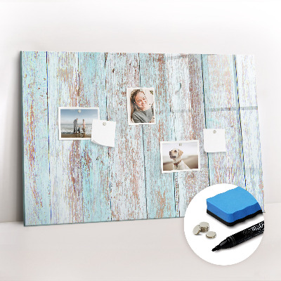 Magnetisch planbord voor de muur van bedrukt glas Pastel hout