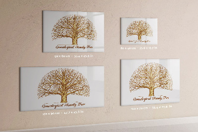 Beschrijfbaar magneetbord van glas met design Oude stamboom