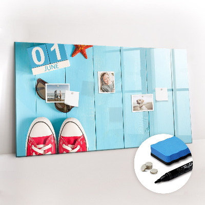 Magnetisch planbord voor de muur van bedrukt glas De eerste zomerdag