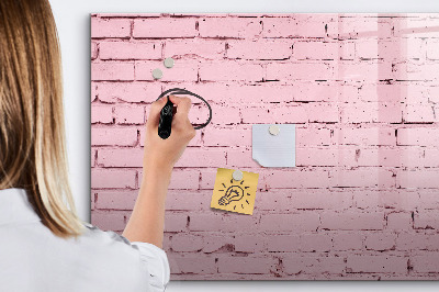 Beschrijfbaar magneetbord van glas met design Bakstenen muur