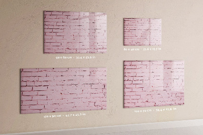 Beschrijfbaar magneetbord van glas met design Bakstenen muur