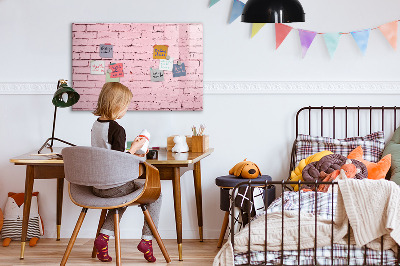 Beschrijfbaar magneetbord van glas met design Bakstenen muur