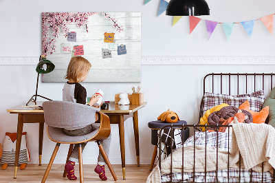 Magnetisch planbord voor de muur van bedrukt glas Lentebloemen