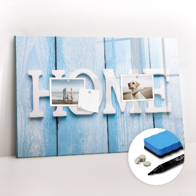 Uitwisbaar glazen planbord met magnetische functie Het opschrift 