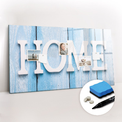 Uitwisbaar glazen planbord met magnetische functie Het opschrift "huis"
