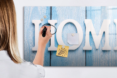 Uitwisbaar glazen planbord met magnetische functie Het opschrift "huis"