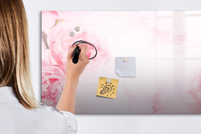 Magnetisch planbord voor de muur van bedrukt glas Bloeiende bloemen
