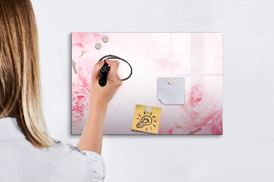 Magnetisch planbord voor de muur van bedrukt glas Bloeiende bloemen