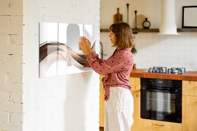 Magnetisch planbord voor de muur van bedrukt glas Abstracte lijn