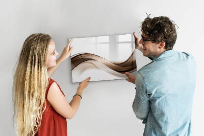 Magnetisch planbord voor de muur van bedrukt glas Abstracte lijn