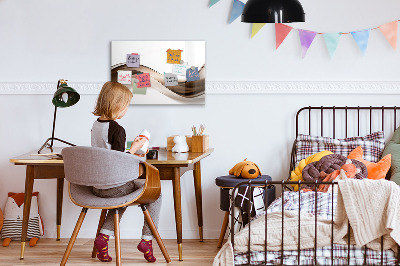 Magnetisch planbord voor de muur van bedrukt glas Abstracte lijn
