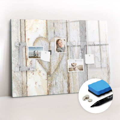 Uitwisbaar glazen planbord met magnetische functie Het opschrift liefde