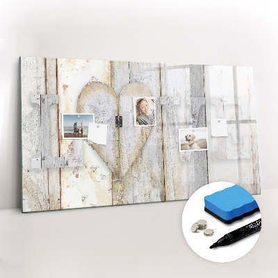 Uitwisbaar glazen planbord met magnetische functie Het opschrift liefde