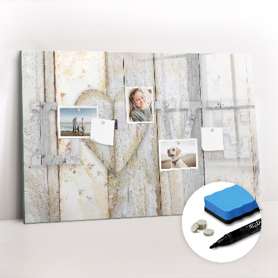 Uitwisbaar glazen planbord met magnetische functie Het opschrift liefde