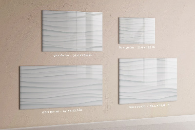 Beschrijfbaar magneetbord van glas met design Golven textuur