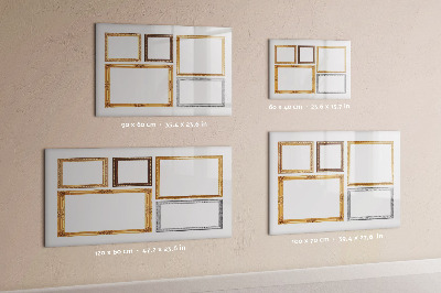 Uitwisbaar glazen planbord met magnetische functie Gouden lijst