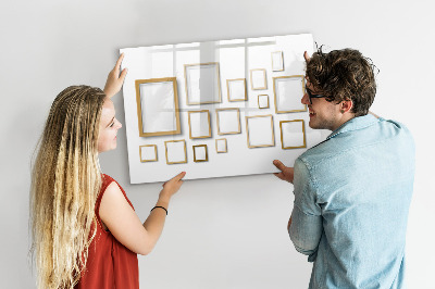 Magnetisch planbord voor de muur van bedrukt glas Houten kozijnen