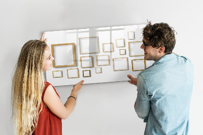 Magnetisch planbord voor de muur van bedrukt glas Houten kozijnen