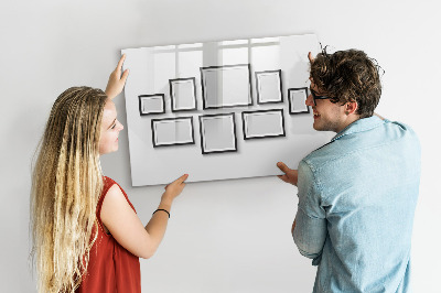 Uitwisbaar glazen planbord met magnetische functie Zwart frame