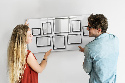 Uitwisbaar glazen planbord met magnetische functie Zwart frame